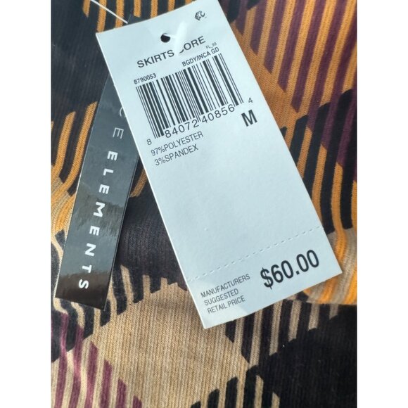 NWT Grace Elements Medium Multicolor Gold Plum Black Camel Geometric Tight Skirt - Picture 2 of 13